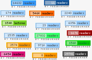 A collection of Feedburner chiclets